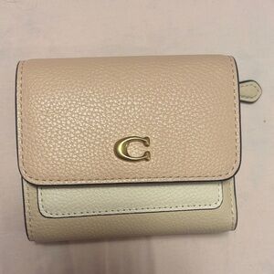 Coach beige, white and pink wallet